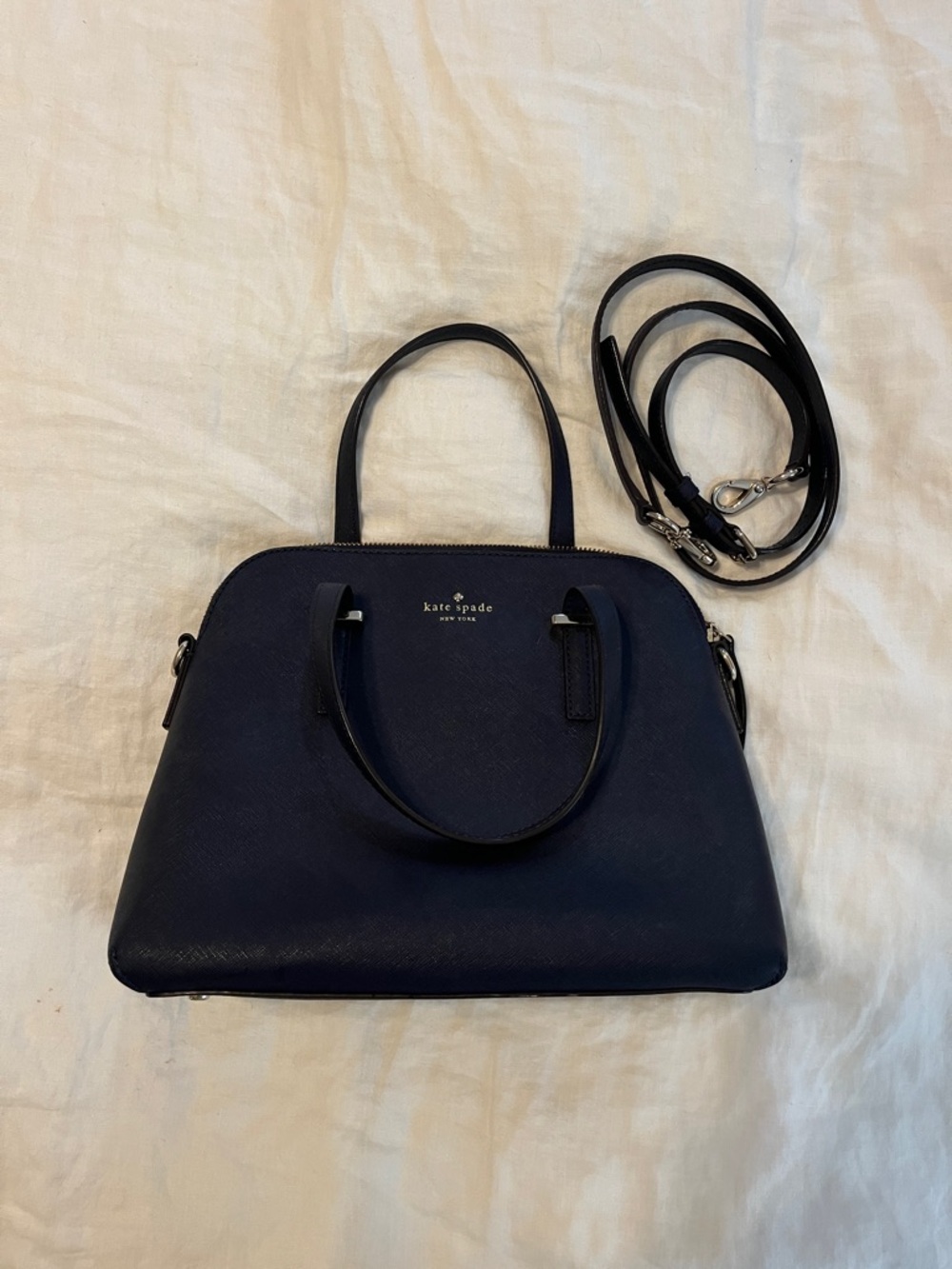 kate spade navy dome satchel with detachable strap